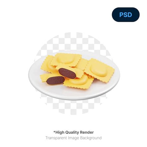 Premium PSD Ravioli 3d Icon Premium Psd