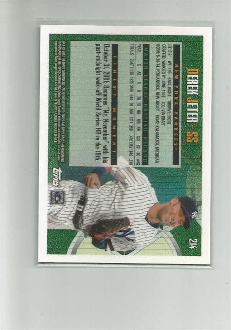 Finest Flashbacks Derek Jeter Sp Nm Mt Big Mac