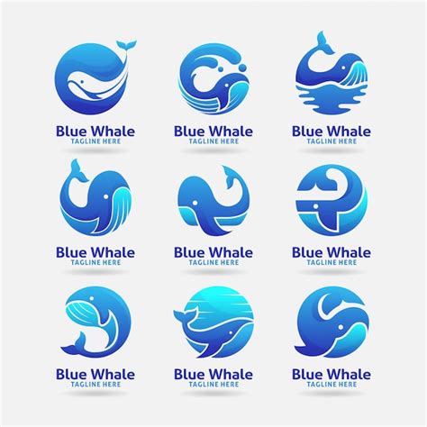 Premium Vector Collection Of Blue Whale Logo Design