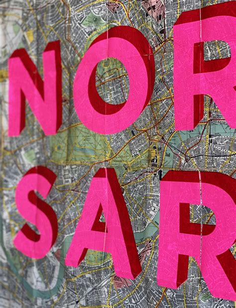 Norf Sarf Vintage Map Large Landscape By Dave Buonaguidi Nelly Duff