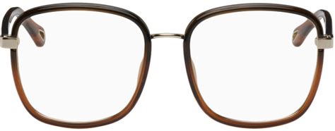 Chloé Chloé Black And Brown Square Glasses Editorialist