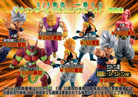 一番くじ ドラゴンボール オムニバスビースト B E Fラストワン賞 セット売り