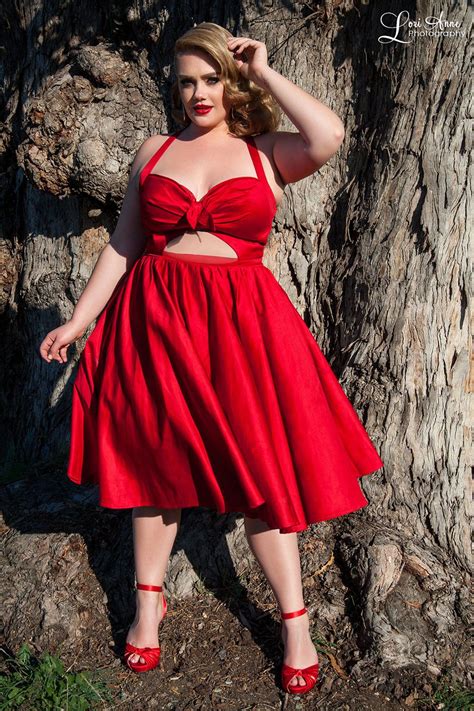 Pinup Couture Plus Size Renee Dress In Red Pinup Girl Clothing