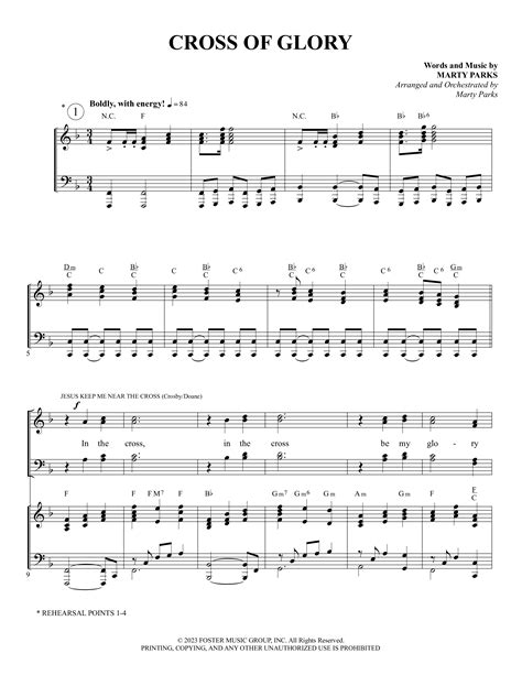 Cross Of Glory Choral Anthem SATB Sheet Music PDF Foster Music Group