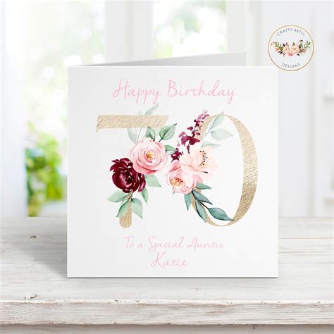 Happy 70th Birthday Card Personalised Card Personalised Etsy