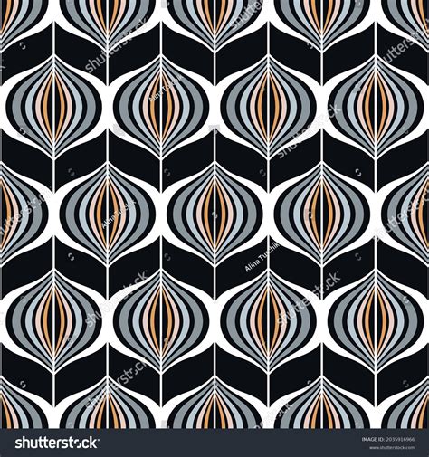 Seamless Geometric Pattern Semicircles Stripes Stock Vector Royalty