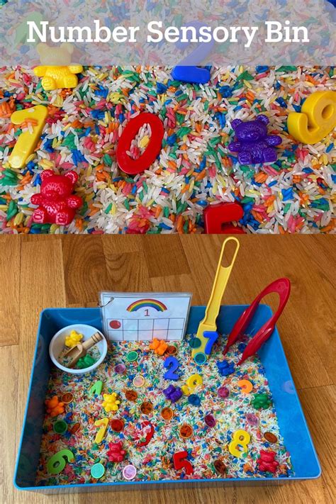 Number Sensory Bin With Rainbow Ten Frame Math Activity Etsy