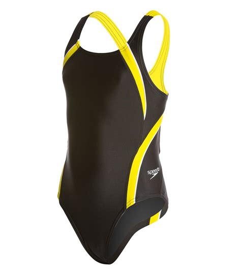 Speedo Powerflex Eco Taper Splice Pulse Back Youth Swimsuit At