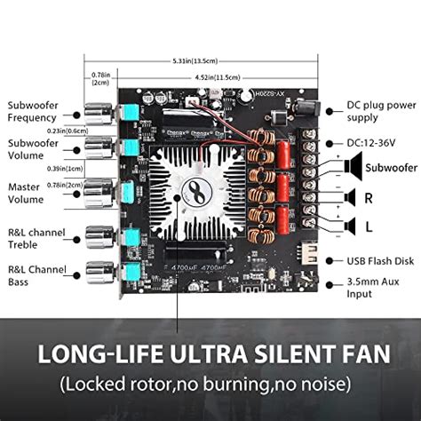 XY S220H 2 1 Channel Bluetooth Power Amplifier Board Support Custom