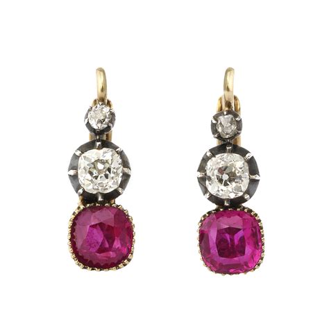 Victorian Ruby and Diamond Earrings – A La Vieille Russie FABERGE ...