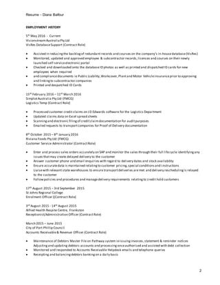 Diana Balfour Resume PDF