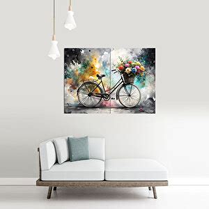 Tablomega Bisiklet Ve Çiçekler Art Mdf Poster 70cmx 100cm Tablo