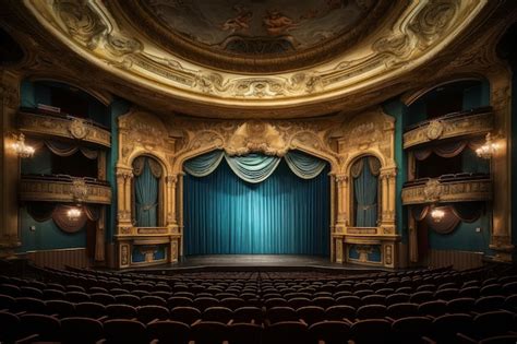 Premium AI Image | Grand Interior theater hall Empty show Generate Ai