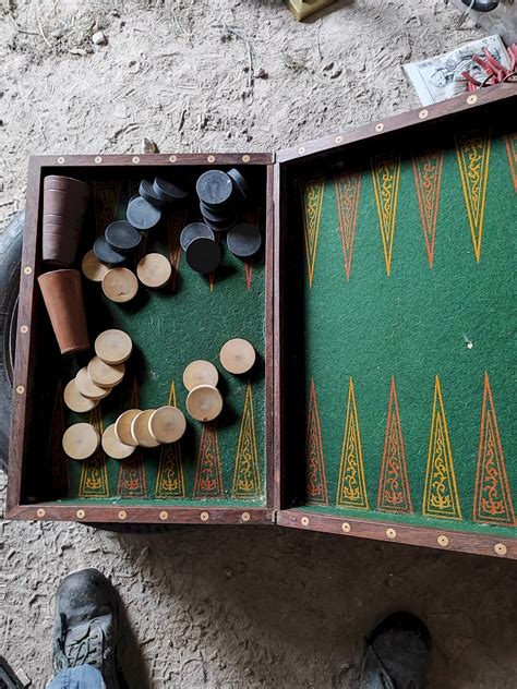 Malette Ancienne Jeu De Backgammon Et Jeu De Dame