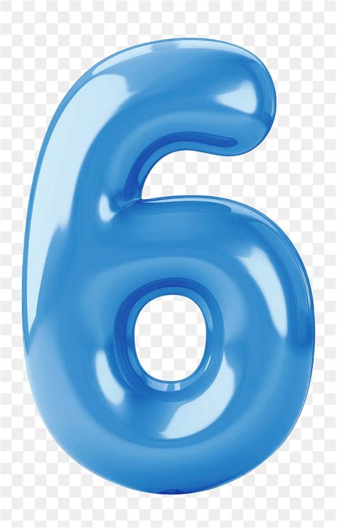 Number Six Png Blue 3d Free Png Rawpixel