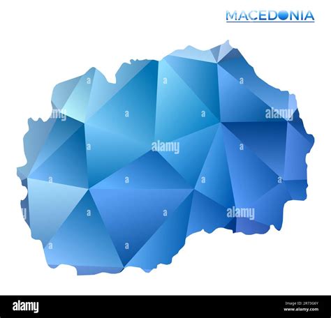 Vector Polygonal Macedonia Map Vibrant Geometric Country In Low Poly