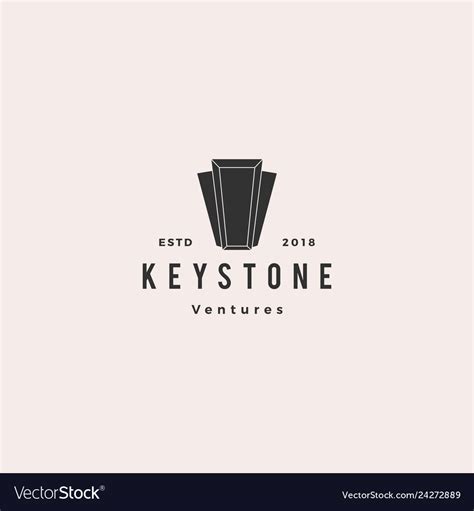 Keystone Key Stone Logo Hipster Retro Vintage Vector Image