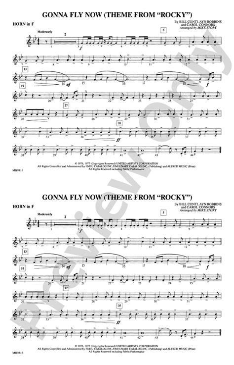 Gonna Fly Now Theme From Rocky 1st F Horn 1st F Horn Part Digital