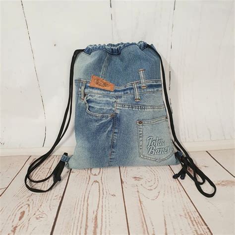 Turnbeutel Rucksack Hipbag Jeanstasche Jeans Upcycling Etsy De