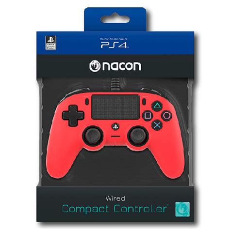 Nacon Wired Compact Controller Red Ps4pc Scartek