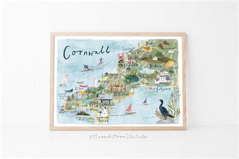 Map Of Cornwall Cornwall Map Illustrated Map Of Cornwall Cornwall T