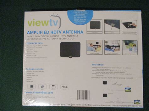 Viewtv Flat Hd Digital Indoor Amplified Miles Range Tv Antenna With