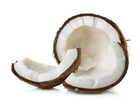 Premium Photo Coconut Cut In Half On White Background