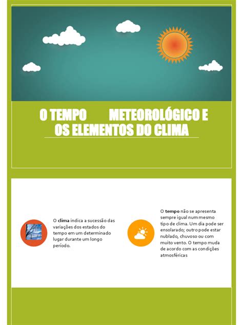 O Tempo Meteorológico e Os Elementos Do Clima PDF | PDF | Clima ...
