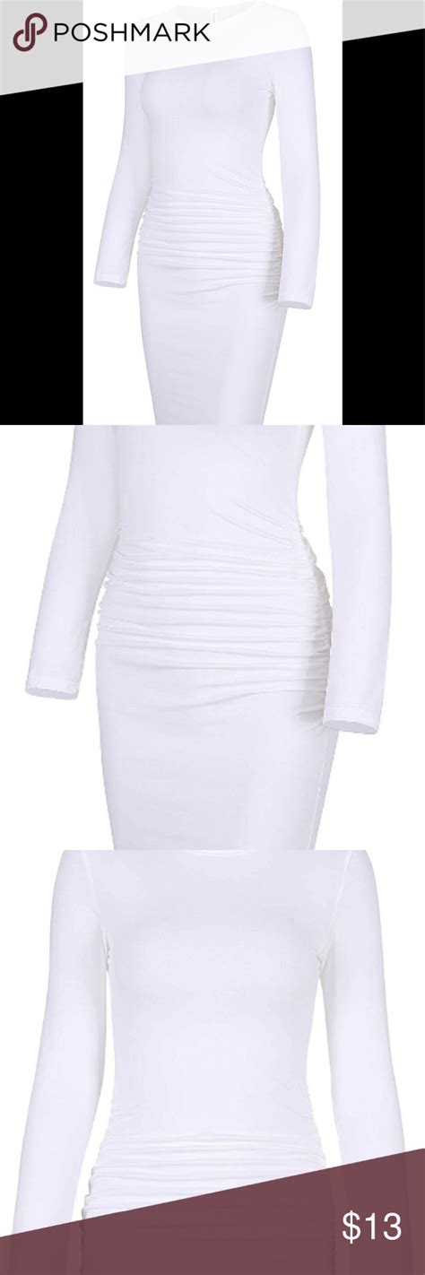 Womens Long Sleeve Ruched Bodycon Sheath Dress Sheath Dress Dresses