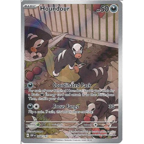 Pokemon Trading Card Game 204 197 Houndour Illustration Rare Card