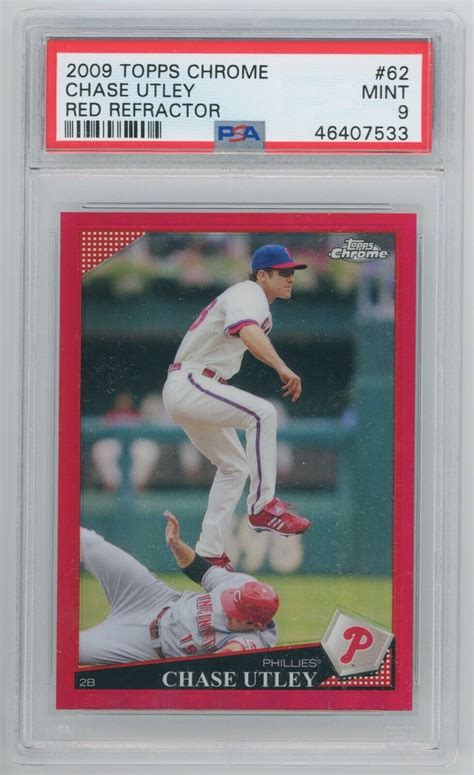 Chase Utley Topps Chrome Red Refractor Psa Mint Pop Ebay