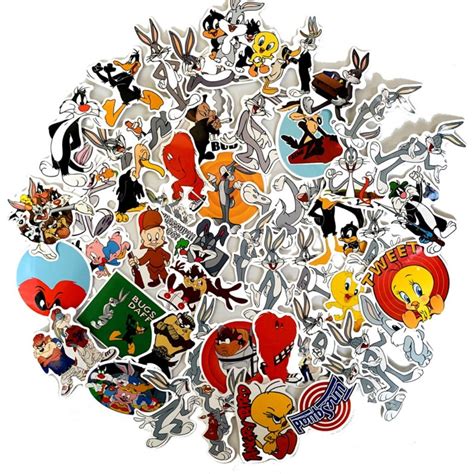 Looney Tunes Characters Themed Set Of 50 Assorted Stickers Decal Set