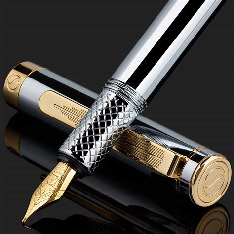 Scriveiner Luxury Edc Fountain Pen Medium Stunning Heavy Pocket Pen