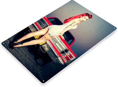 Hot Rod Pin Up Sign A587 TinWorld Model Pin Up Signs Tinsign