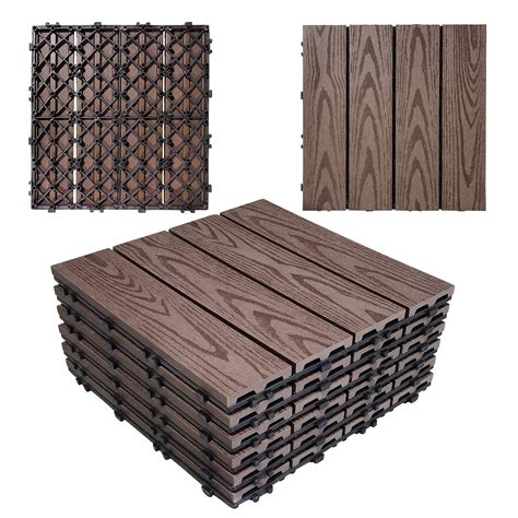 Buy Kaerott Pack Interlocking Deck Tiles X Wood Plastic