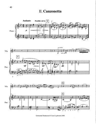 Simplified Piano Score For Tchaikovsky Violin Concerto In D Major Opus 35