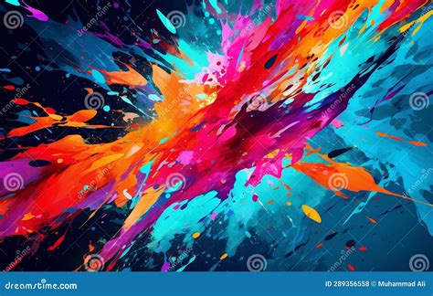 Vibrant Chaos Energetic Splatter Paint Abstract Generative AI Stock