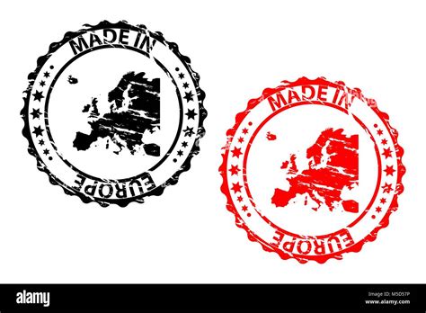 Made In Europe Rubber Stamp Vector Europe Continent Map Pattern