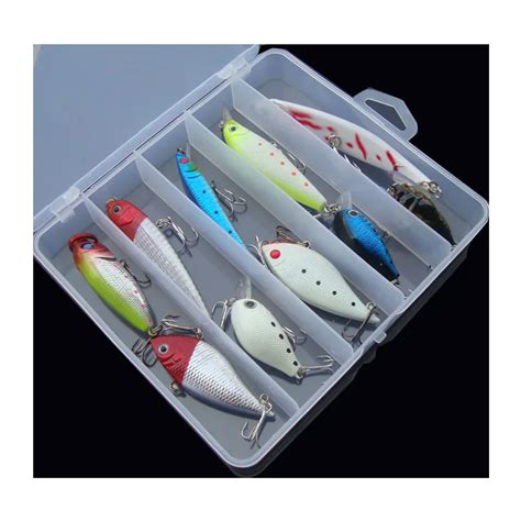 Fishing Lure Kit With Artificial Cicada Insect Popper Minnow Crank Vib