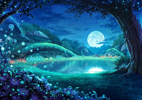 Forest Anime Night Wallpapers Wallpaper Cave