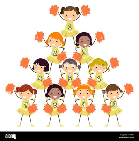 Cheerleader pyramid Cut Out Stock Images & Pictures - Alamy