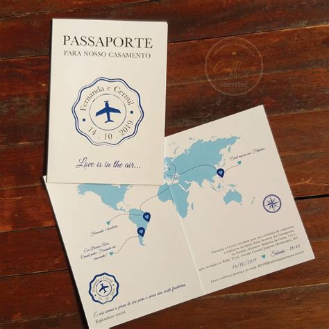 Convite Passaporte Casamento Viagem Elo7 Produtos Especiais