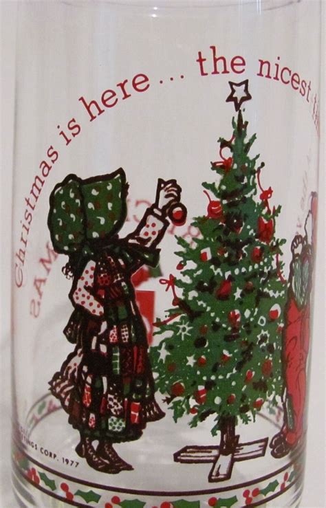 Holly Hobbie Coca Cola Coke Vintage Promotional Christmas Glass 1977