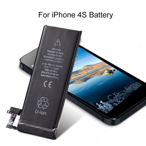 3.7V 1430mAh Battery Internal Replacement Battery For iPhone4s i4s ...