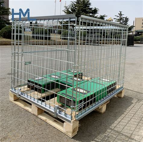 Bulk Collapsible Stackable Folding Storage Steel Wire Mesh Pallet Cage