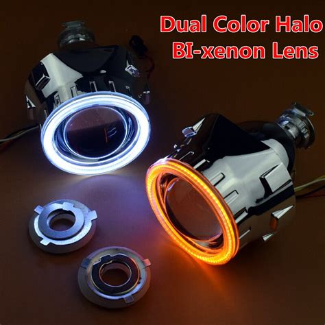 2016 2 5 Inch RGB LED COB Angel Eyes Halo HID Bi Xenon Headlight