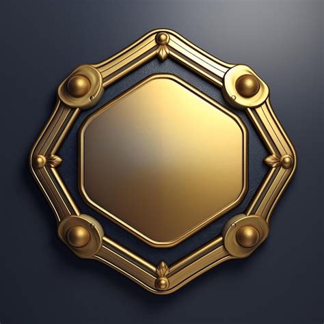 Premium Ai Image A Gold Mirror With A Gold Frame With A Gold Border