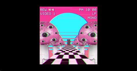 Weirdcore Vaporwave Aesthetic Mushroom Eyes Retro Glitch T