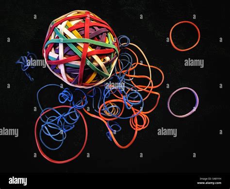 Rubber Bands And A Rubber Band Ball Stock Photo Alamy