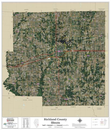 Richland County Illinois 2023 Aerial Wall Map Mapping Solutions